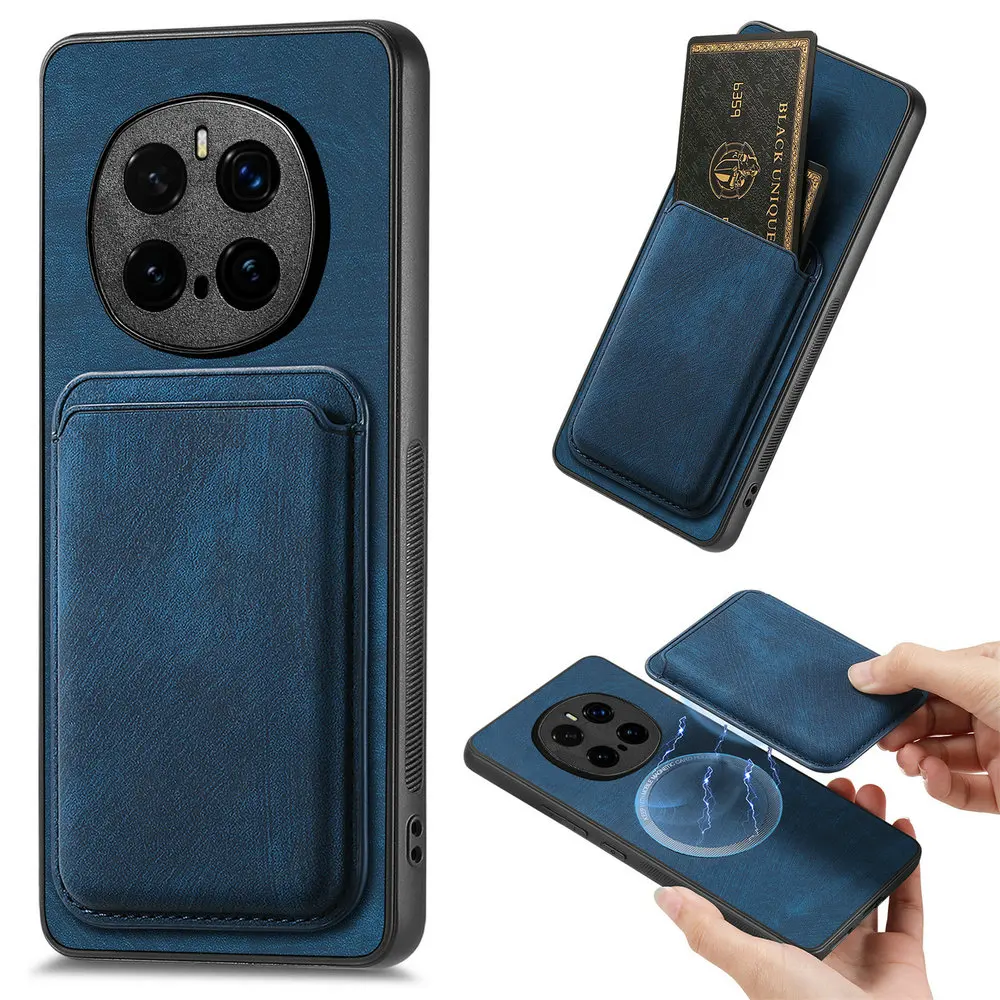 Luxury Leather Card Holder 2-in-1 Magnetic Back Cover Case