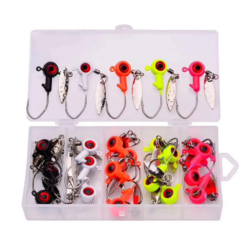 

Fishhook with Rotating Barbs 25pcs/box Fishing Lures Kit with Single Hook for Crappie Panfish Simulation 3d Fisheye Ice