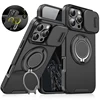 Luxury Magnetic Wireless Charge with Magsafe Armor Case For iPhone 16 15 14 13 12 11 Pro Max Plus Slide Camera Protect PC Cover