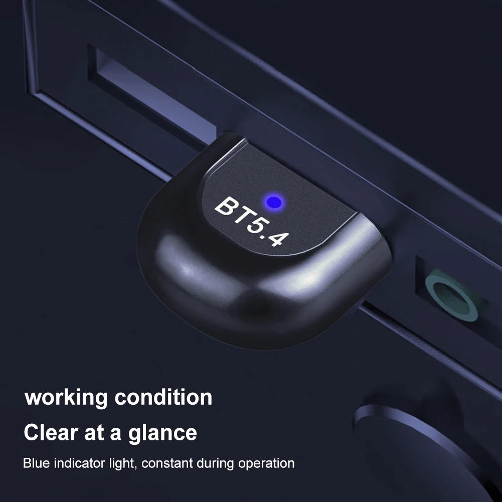 USB 블루투스 호환 5.4 어댑터, 무선 USB 어댑터, 드라이버 프리 USB 동글 어댑터, PC 스피커 무선 마우스 키보드용