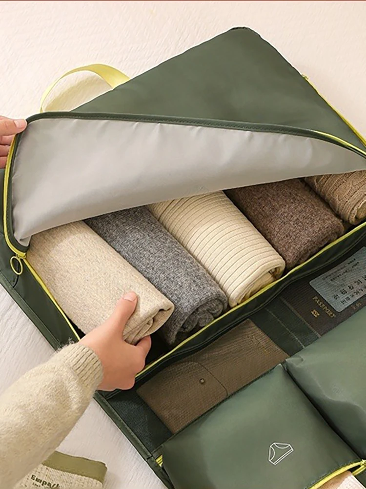 Foldable Hanging Organizer Storage Bag Travel Clothing Luggage Storage Bag Polyester Portable Hanging Suitcase Organizer Big 2