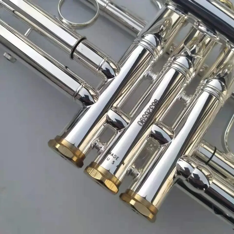 USA Trumpet B-flat-550 Structure Brass Silver Plated High Quality Trumpet Jazz Instrument