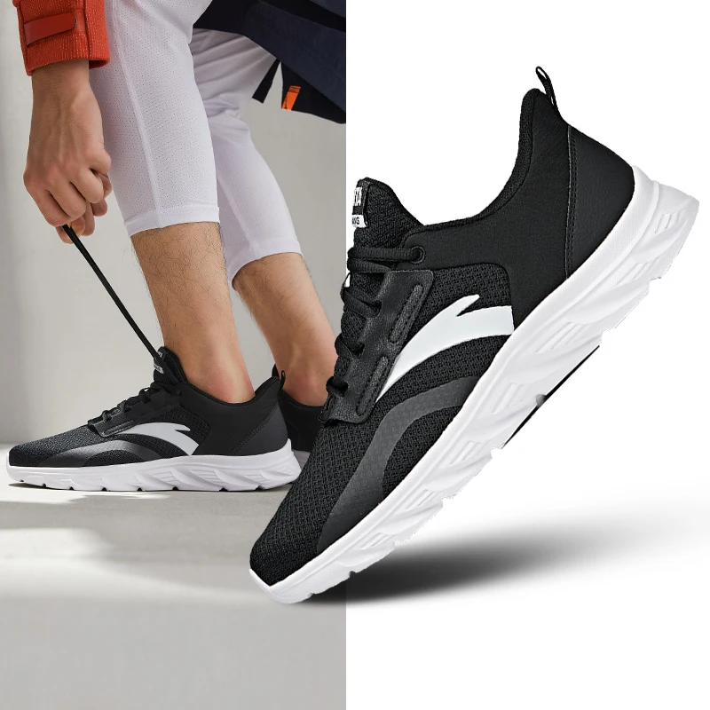 

Anta Men's Running Shoes Summer Shoes Running Shoes Black Breathable Men's Shock Absorbing Lightweight Sports Shoes Durable Runn
