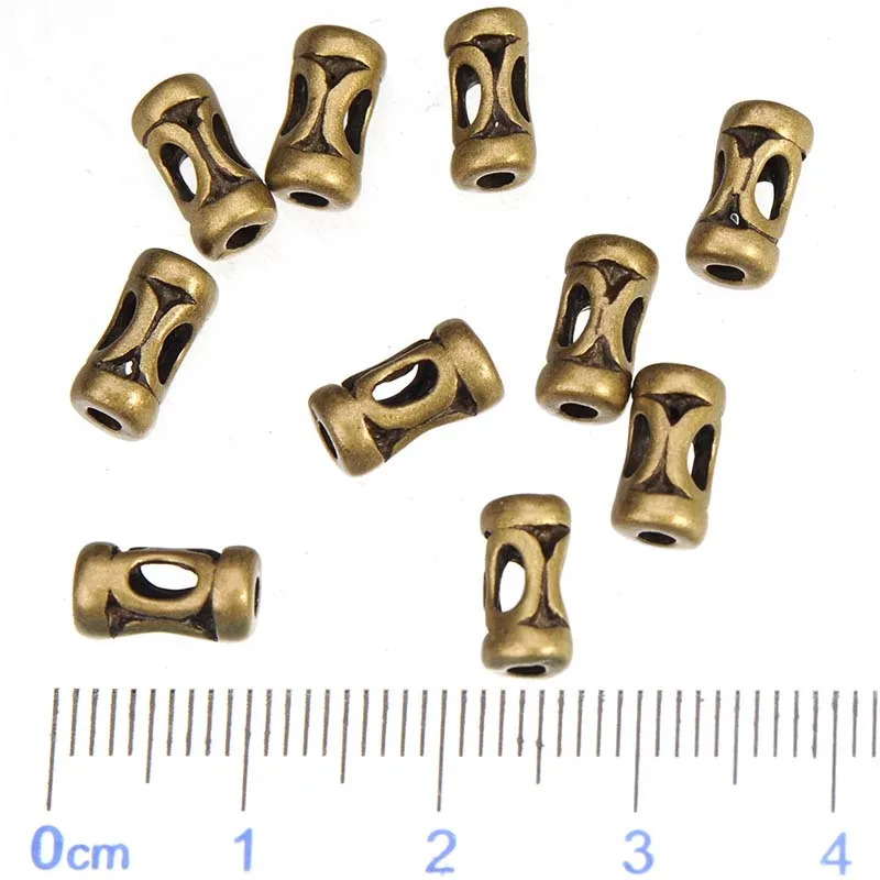 

100 шт., металлические бусины, браслеты, трубки ручной работы, 9 мм, древняя бронза, полые поставщики, ювелирные аксессуары, товары для макияжа «сделай сам»