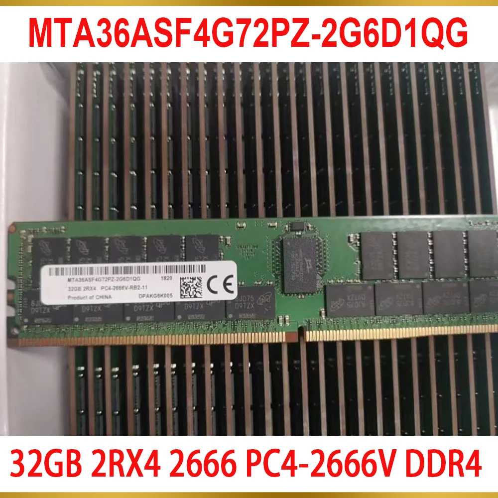 1Pcs RAM For MT 32G 32GB 2RX4 2666 PC4 2666V DDR4 Memory MTA36ASF4G72PZ 2G6D1QG