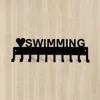 Love Swimming Medal Hanger Rack - 14.5 Inches with 10 Hooks Metal Wall Art Display Organizer for Wall-mounted Medal Decor 1