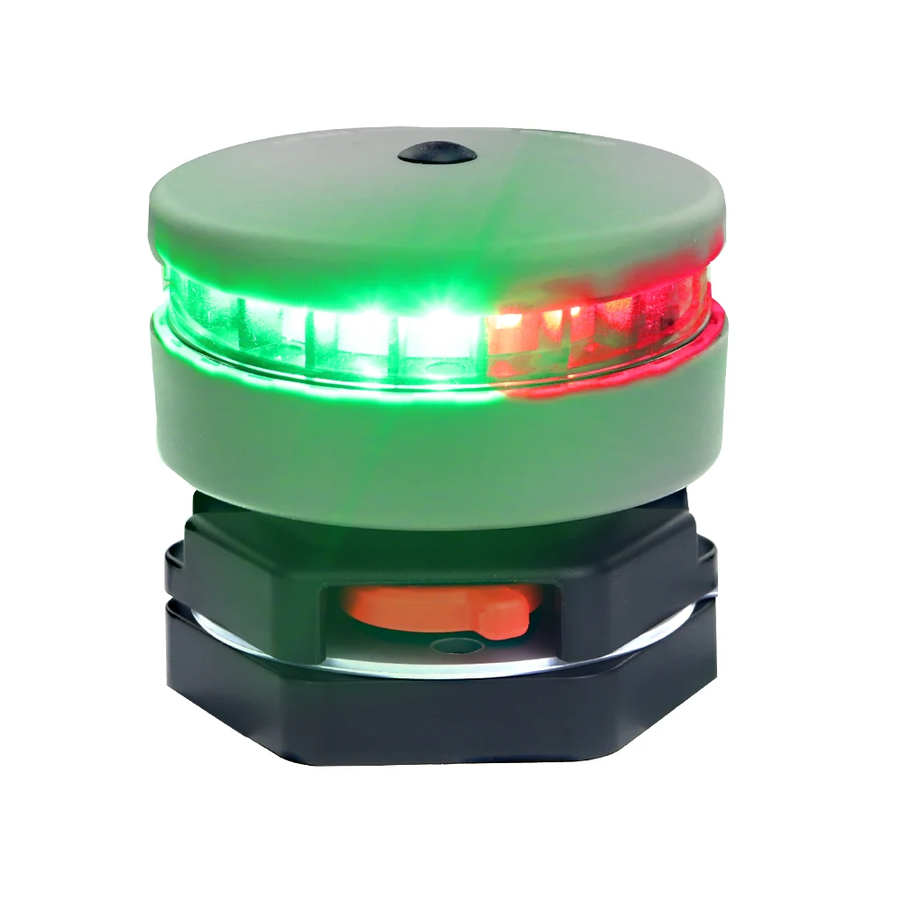 Kayak Portable LED Battery Operated Navigation Light Bi-Color Bow Light Waterproof Fixed Base Battery Operated No Wires Required