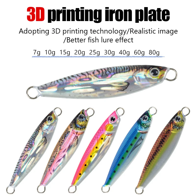 Stampa 3D Cast Jig Slow Metal Jig Trota Tonno Bass Shore Casting Jigging Spoon Sea Fishing Jigging Lure