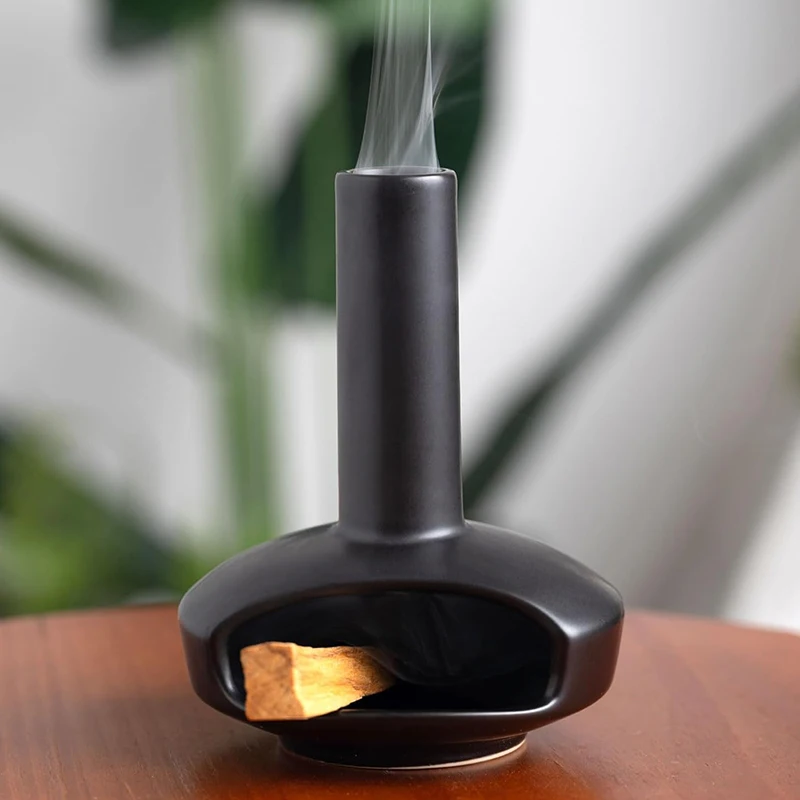 Modern Palo Santo Holder Burner For Stick And Incense Cone Holder With Chimney Design For Yoga & Meditation Spaces Home Decor