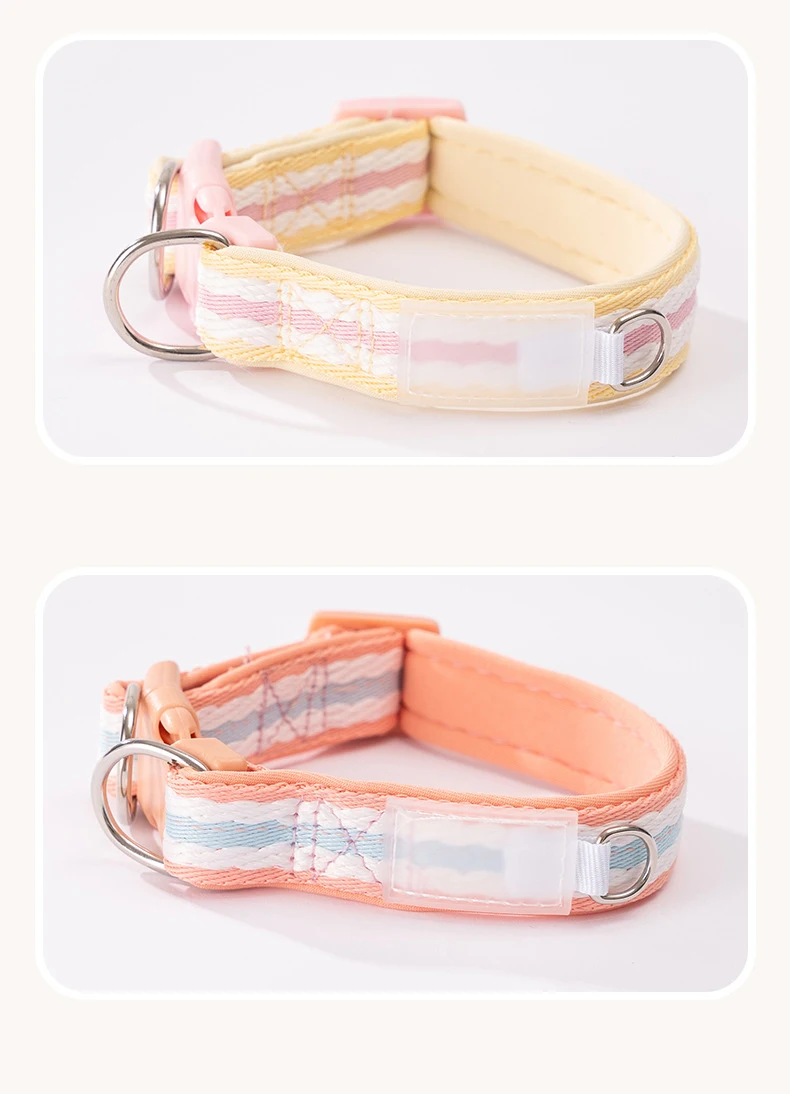 Adjustable Cotton Dog Collar With Plastic Buckle For Pets_voghion.com