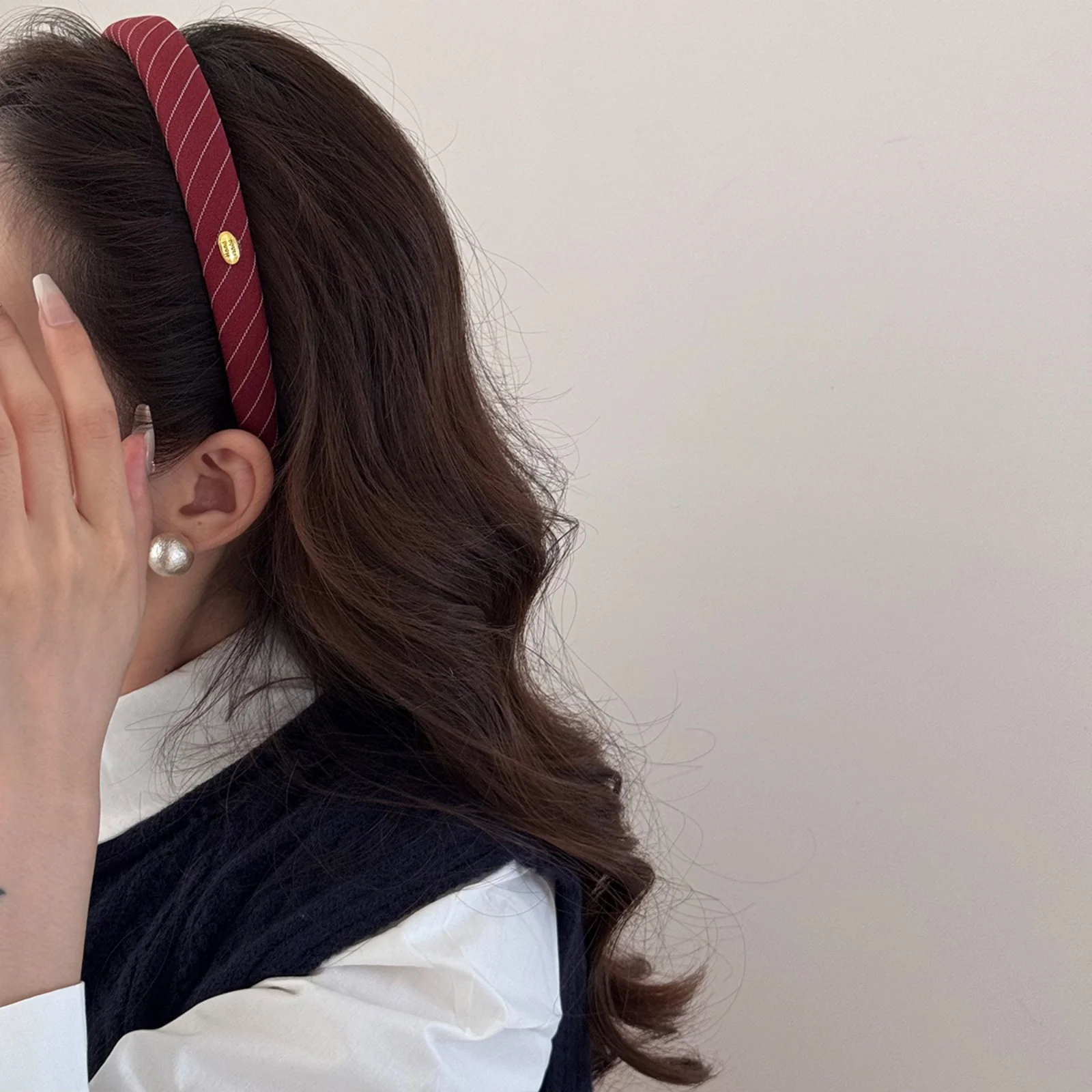 1PC Preppy Striped Headbands with Gold Accents, 5-Pack School - Style Hairbands for Teens, Cute Hair Accessories for Daily Wear