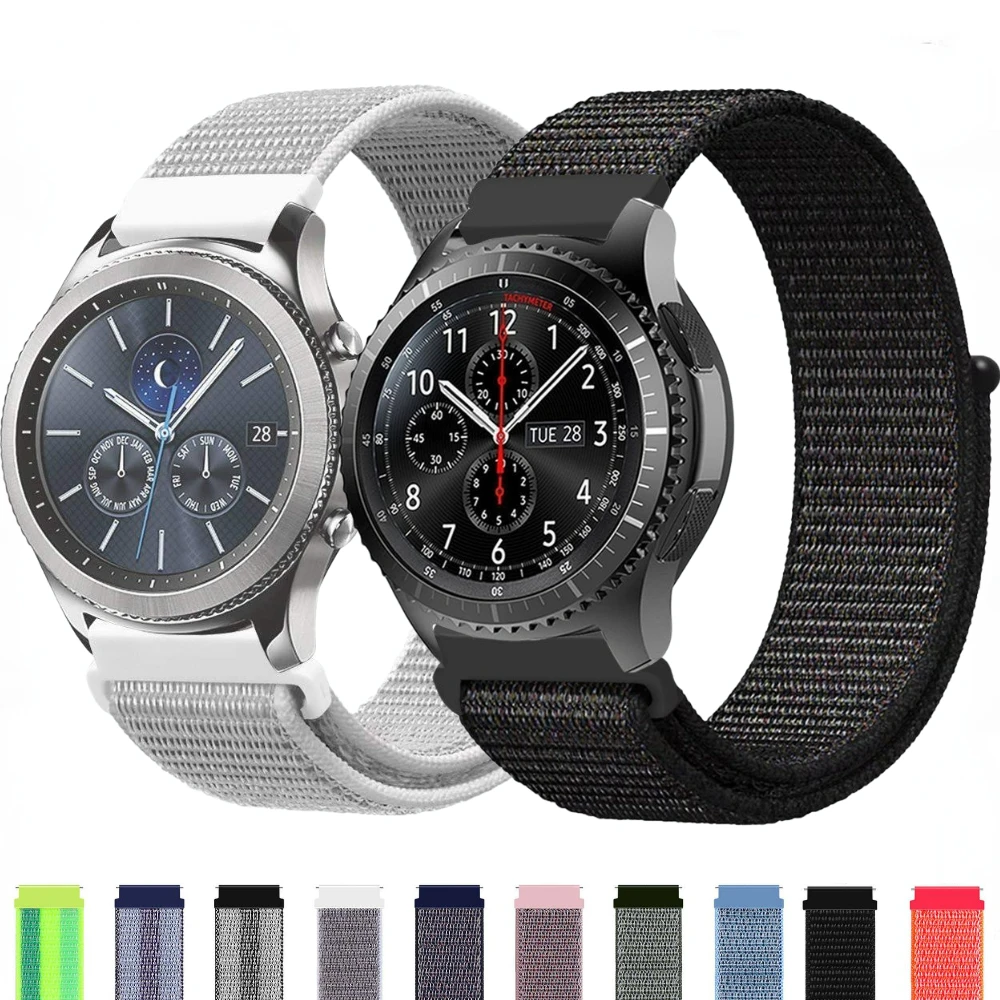 

20mm 22mm Nylon Strap for Samsung galaxy watch 3/4/5/Gear S3/Active2 Bracelet for Huawei Watch 4/3/GT/2/Pro Amazfit GTR/GTS Band