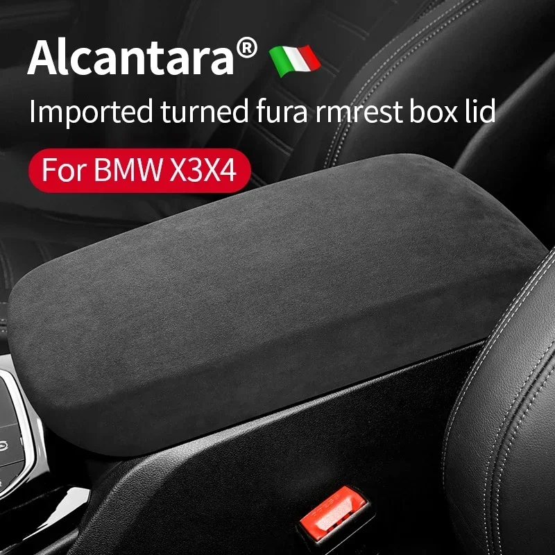 

Alcantara Car Armrest Pad Center Storage Box Mat Protector Cushion Cover For BMW X3 X4 2018 2019 2020 2021 2022 Auto Accessories