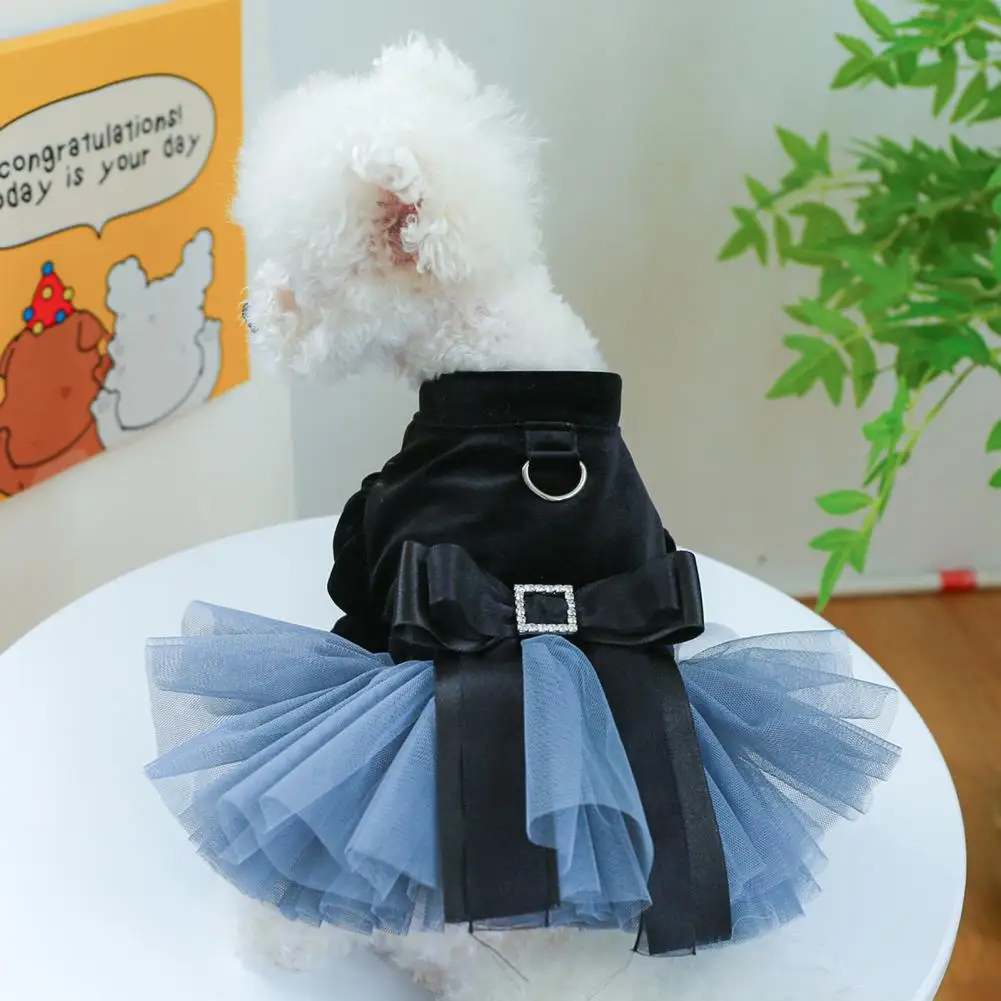

Pet Dress with Big Bowknot Decoration Charming Luxury Pet Dresses for Halloween Weddings Adorable Outfits for Small for Parties