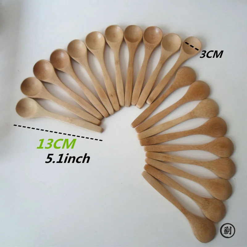 10pcs/Set Wooden Spoon Ecofriendly Household Tableware Bamboo Kitchen Condiment Scoop Coffee Spoon Dessert Teaspoon