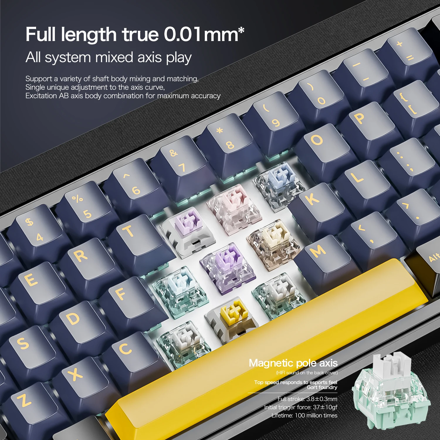 어택 샤크 X65 HE 레피드 트리거 키보드 65% 마그네틱 스위치 8000Hz 0.01mm RT 게이밍용