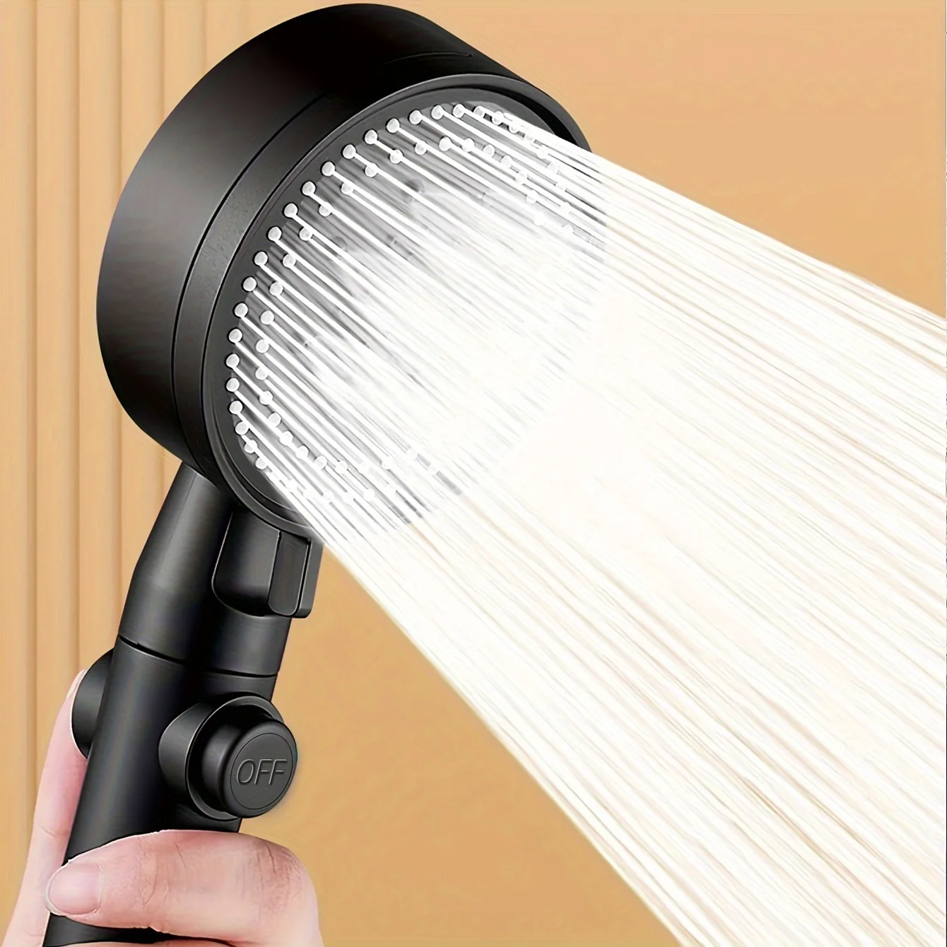 Pressurized 5-position high-pressure hand shower with wall mount, shower super strong bath bomb and hose set 5