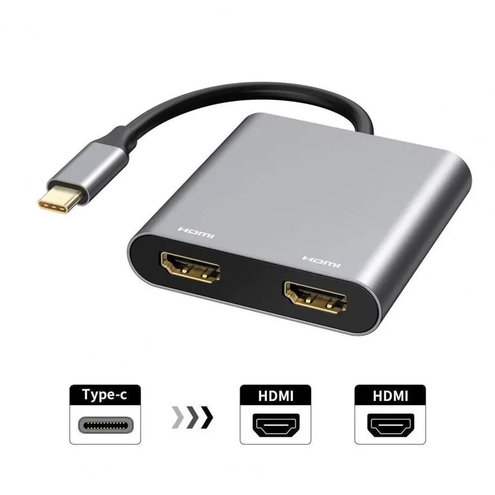 

USB C к 2 HDMI Dual 4K отображает цифровой AV-адаптер для 2021-2016 MacBook Pro, Mac Air/iPad Pro, Dell XPS 13/15,Surface Pro 7/Go