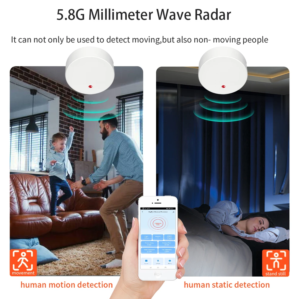 WiFi/ZigBee Smart Human Presence Detector Millimeter Wave Radar Detection Sensor