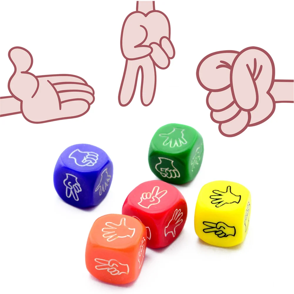 2Pcs Finger Guessing Game Dice Toys Scissors Stone Family Party Board Game YRDE 