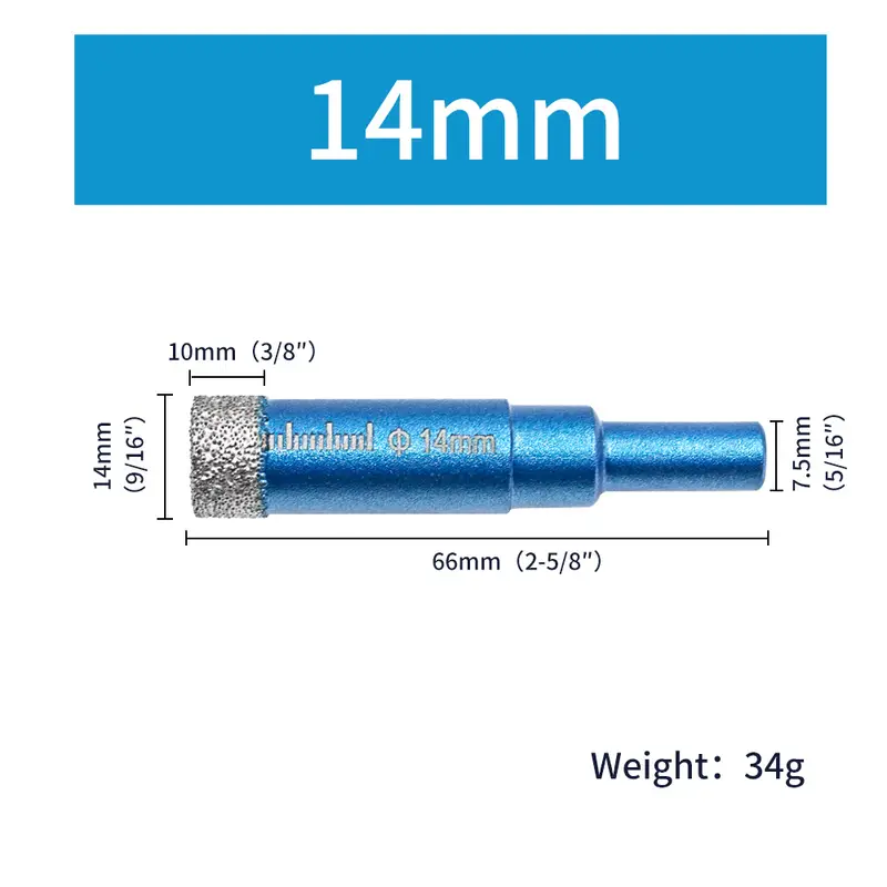 Diamond Brazed Dry Drilling Bit Porcelain Cup Saw Ceramic Marble Granite Tile Hole Opener Hole Saw Cutter 1Pc 5-16mm Round Shank - Image 11
