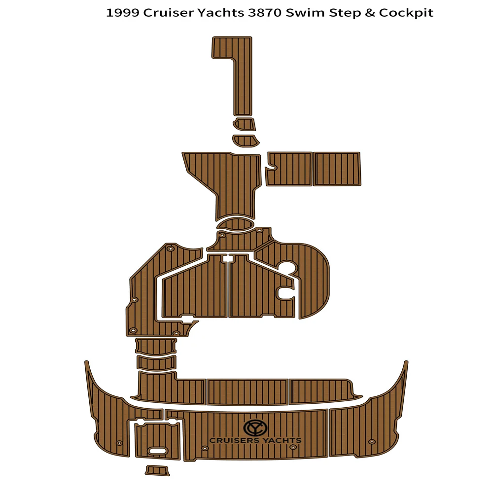 Quality 1999 Cruiser Yachts 3870 Swim Platform Cockpit Pad Boat EVA Foam Teak Floor Mat