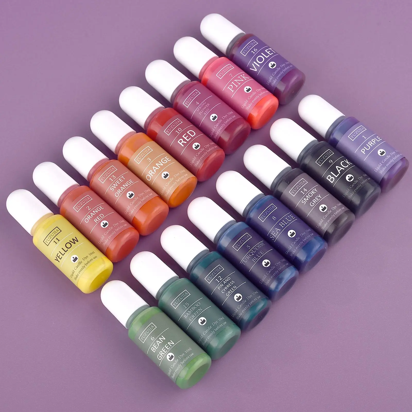 16 Colors Candle Wax Pigment Colorant Non-Toxic Soy Candle Wax Pigment Liquid Dye Soy Wax DIY Soap Dyes Candle Making Supplies