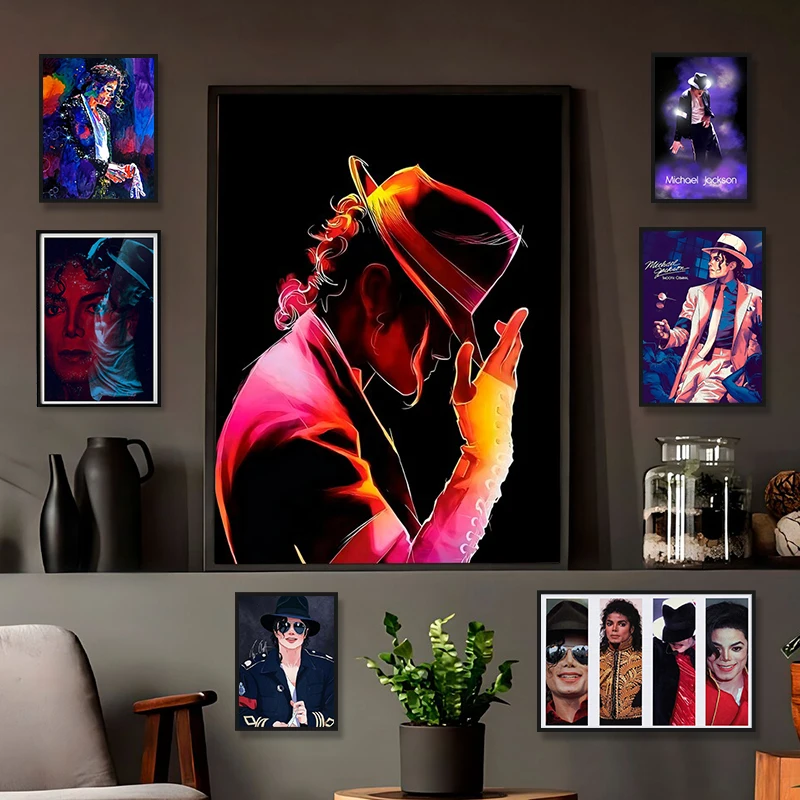 

Michael Jackson Pop Music Print Art Canvas Poster For Living Room Decor Home Wall Picture