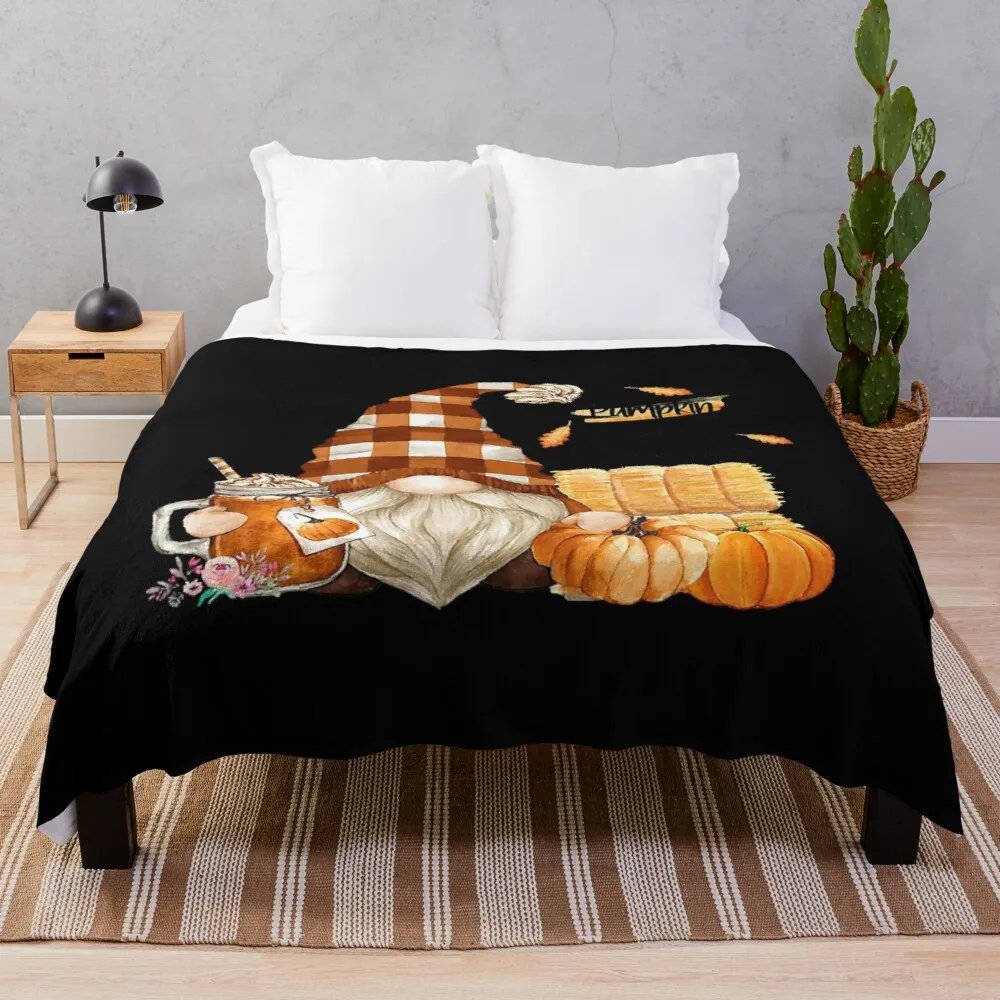 

Fall Plaid Gnome Pumpkin Spice Everything Cute Gnome 284 Throw Blanket Hair Blanket Blanket For Sofa