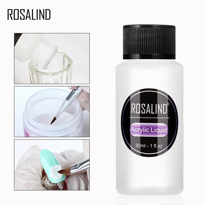 ROSALIND Acrylic Powder Liquid Crystal Powder White Clear Pink Nail Extension Nail Carving Without UV Lamp Art Design nail powder acrylic nail powder