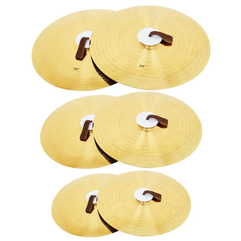 X22F 1Pair 14/16/20Inch Crash Cymbal Percussion Instruments Brass Band Cymbals for Stage Party Musical Toy