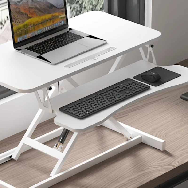 Upper Table Standing Elevated Working Platform Foldable and Hoisting Computer Desk Desktop Monitor Elevated Rack Table bureau pad computer monitor verhoogd rack desktop storage hoge scherm basis hals ondersteuning opbergdoos kantoor accessoires