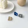 Colorful Transparent Acrylic Resin Rings for Women Girls Fashion Geometric Square Round Chunky Ring Jewelry Gifts 2024 New 5