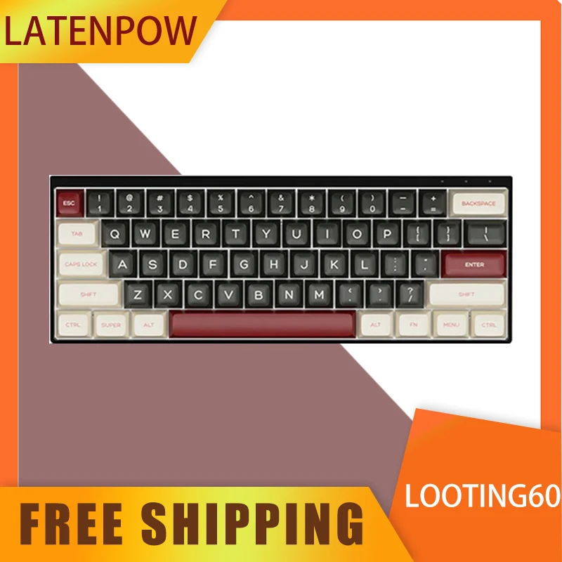 

Looting60 Latenpow Magnetic Switch Keyboard 60% NKRO Hot Swappable RGB Fast Trigger With PBT Doubleshots Keycap MCU Hall Sensor