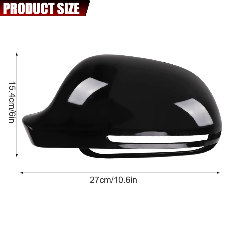Glossy Black Side Wing Rearview Mirror Cover Cap