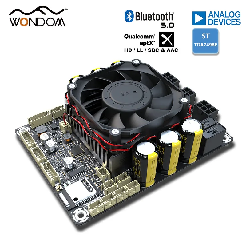 WONDOM 4x100W / 2x100W+1x 200W / 2x200W Class D Audio Amplifier Board w ADAU1701 DSP Bluetooth 5.0 4.0/2.1/2.0 System - JAB5 2