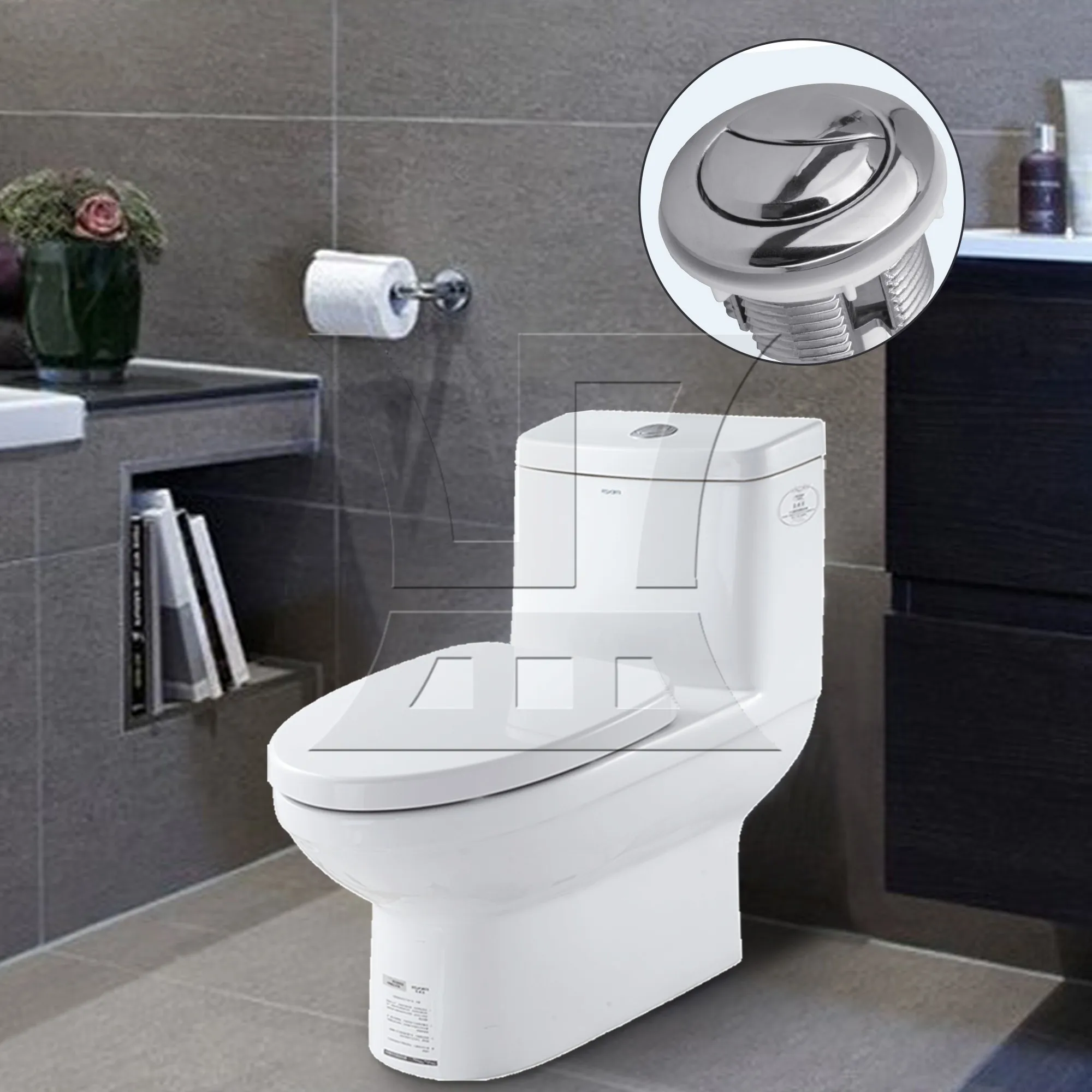 BQLZR Double Press Flush Toilet Tank Replacement Button for Toilet Parts