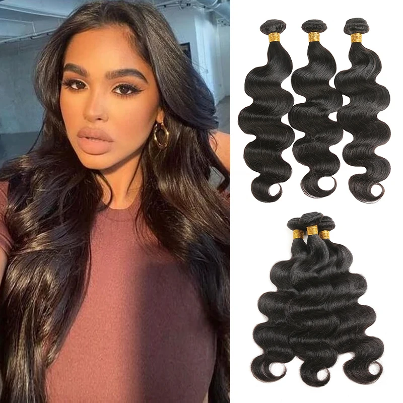 

Natural Color Body Wave Remy Human Hair Bundles SOKU Brazilian Double Weft Hair Weaving 8-30 Inches 1/3/4 PCS Hair Extension