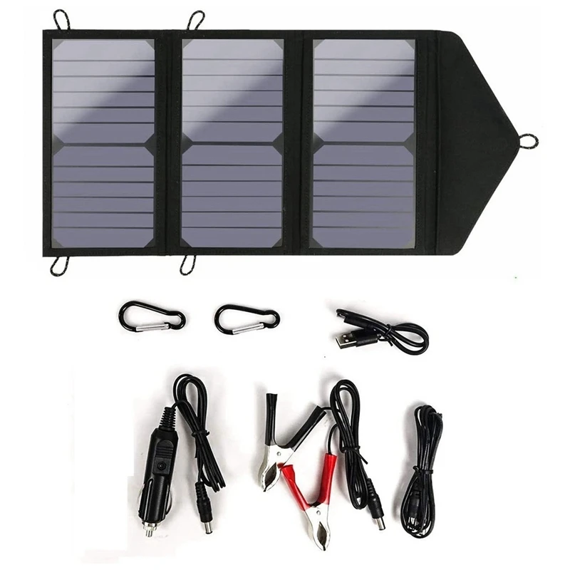 

30W Foldable Solar Panel Charger Waterproof Portable Outdoor Charge Plate For Mobile Phone Power Bank Hiking Camp