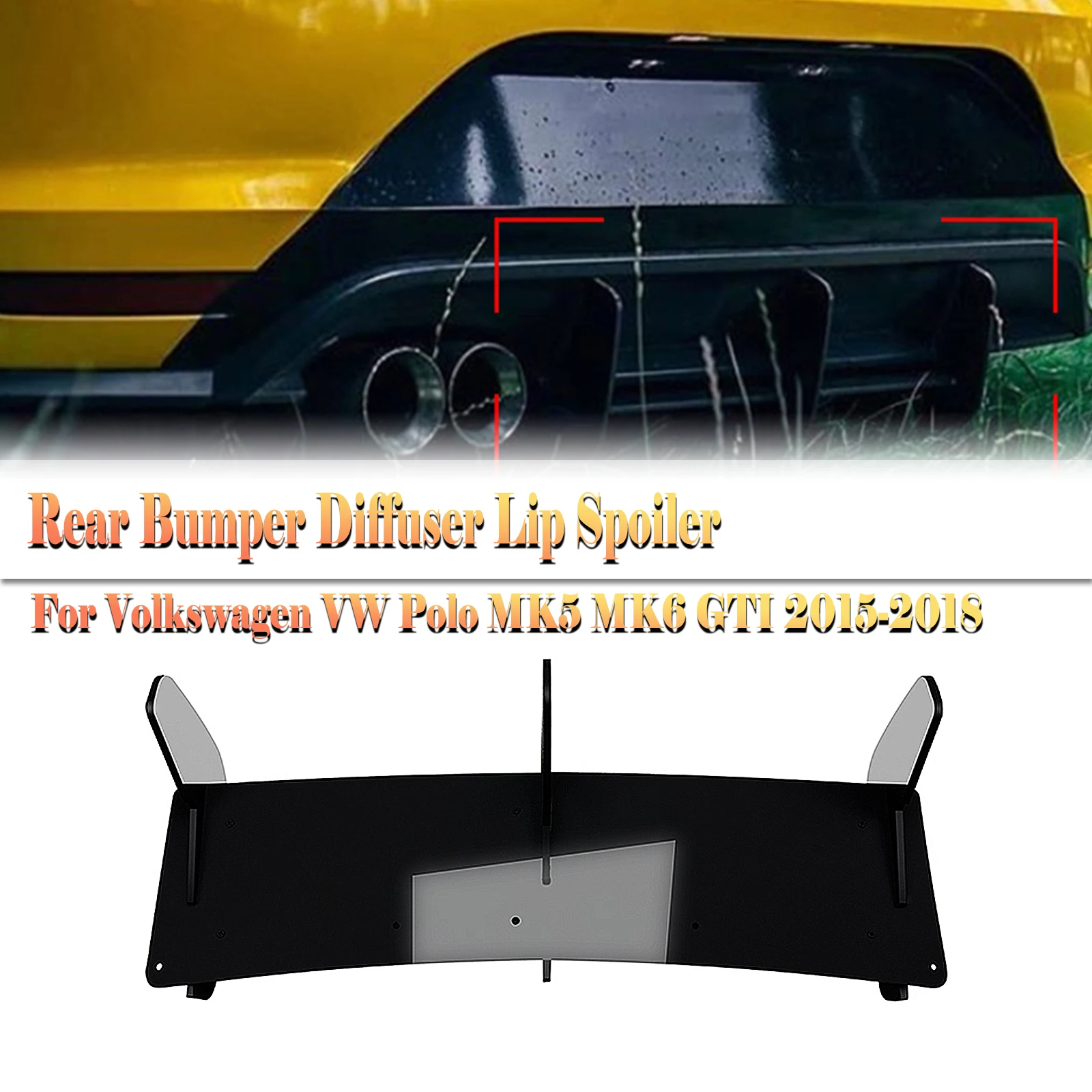 Paraurti Posteriore Diffusore Lip Splitter Car Lower Guard Spoiler Plate Trim Per Volkswagen Vw Polo Mk5 Mk6 Gti 2015-2018