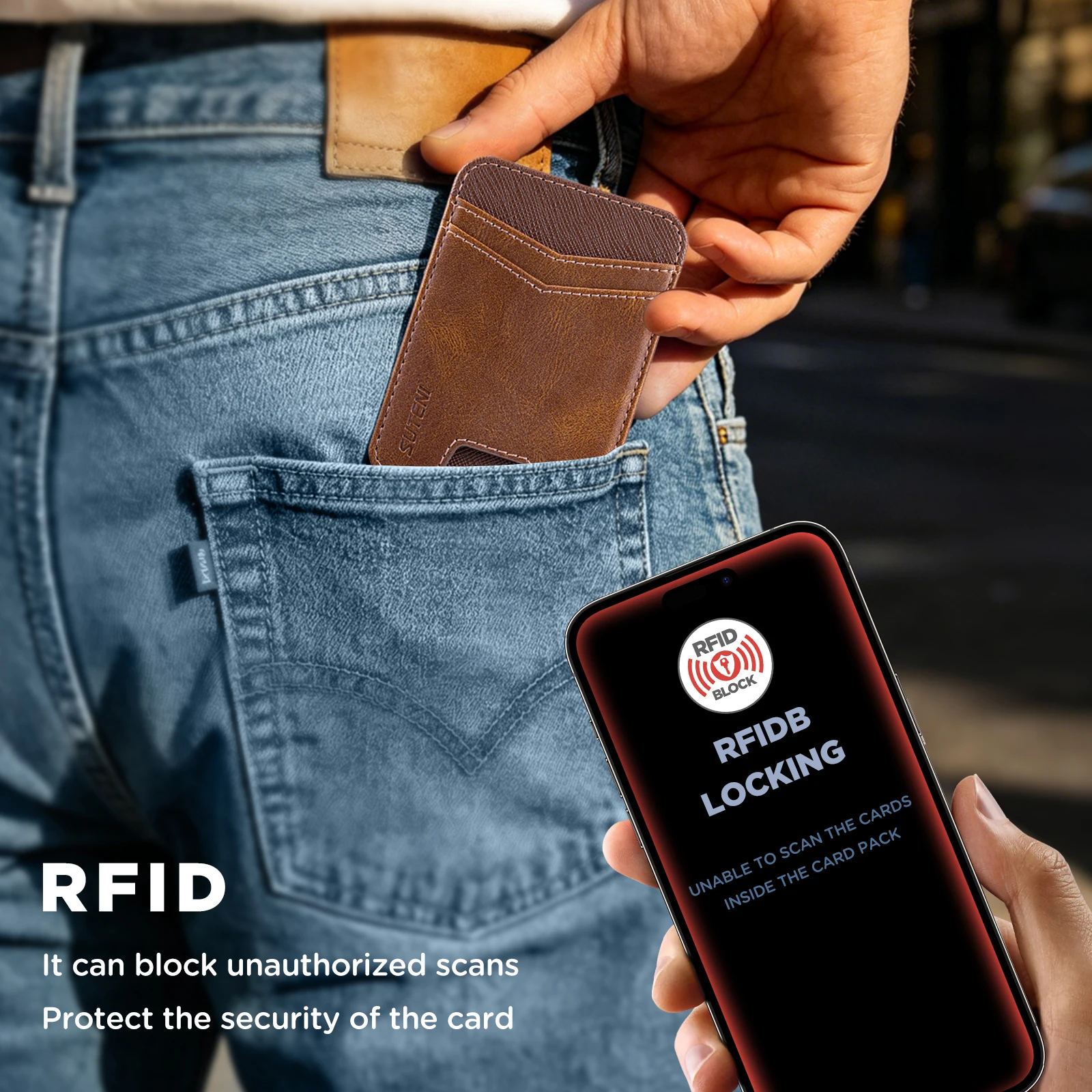 Premium Magnetic Leather Wallet with RFID Protection and Strong Magnet