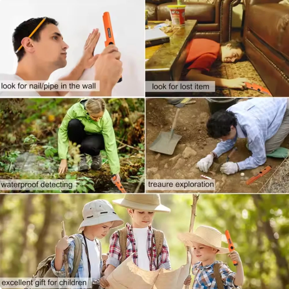 Pro GP-Pointer Handheld Metal Detector w/IP66 Waterproof & LED-Bracelet Strap for Treasure Hunting & Outdoor Exploration