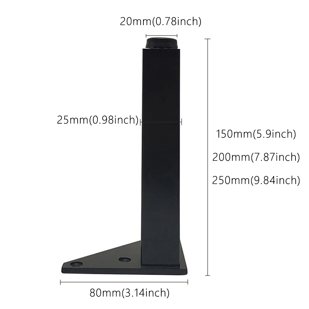 Description Picture 6 of item4pcs Adjustable Legs for Furniture Metal Coffee Table Legs Black Gold Dresser Bathroom Cabinet Replacement Foot Fitting 15/20cm