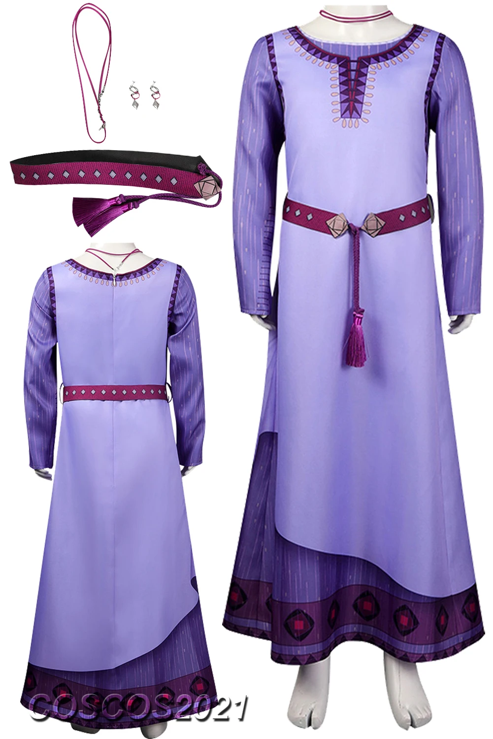 

Asha Cosplay Kids Girls Fantasia 2023 Cartoon Movie Princess Costume Disguise Child Fantasy Halloween Carnival Party Cloth