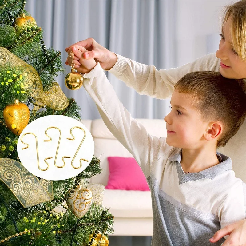 Description Picture 3 of item50 Pcs Christmas Ornament Metal S-Shaped Hooks Holders Christmas Tree Ball Pendant Hanging Home Decoration Navidad New Year 2022