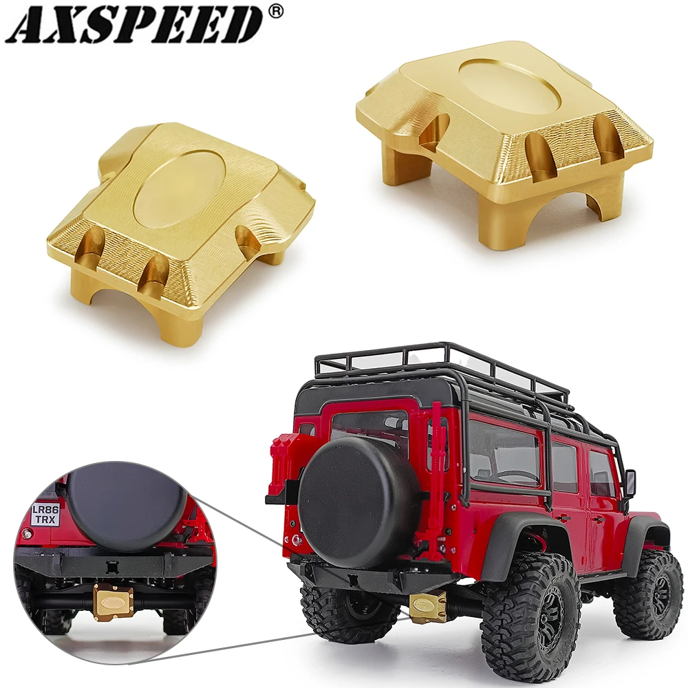 1 Pair Brass Axle Diff Covers For TRX4M 1/18 Crawler – Black Coated, Adds Weight & Stability