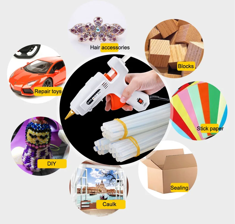 Syringe Glue Tool Caulking Gun Applicator 10-50pcs/lot Transparent Hot-melt Tiras Adhesivas 7mm / 11mm Gun Glue Sticks for Heat Pistol Repair Alloy Gun Adhesive DIY Tools