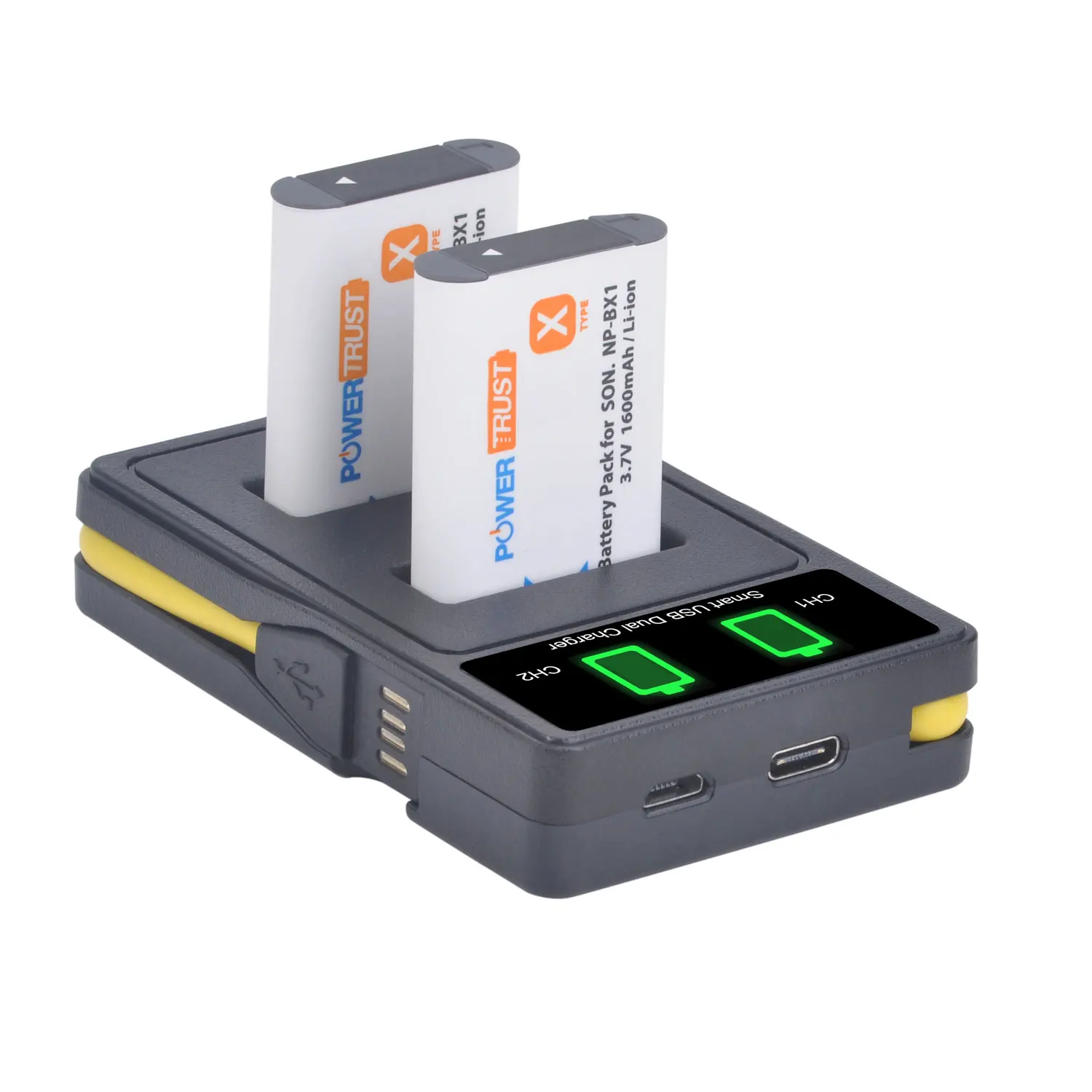 2 Batteries NP-BX1 1600mAh + Chargeur Double USB Pickle Power Pour Sony RX100 Et ZV-1