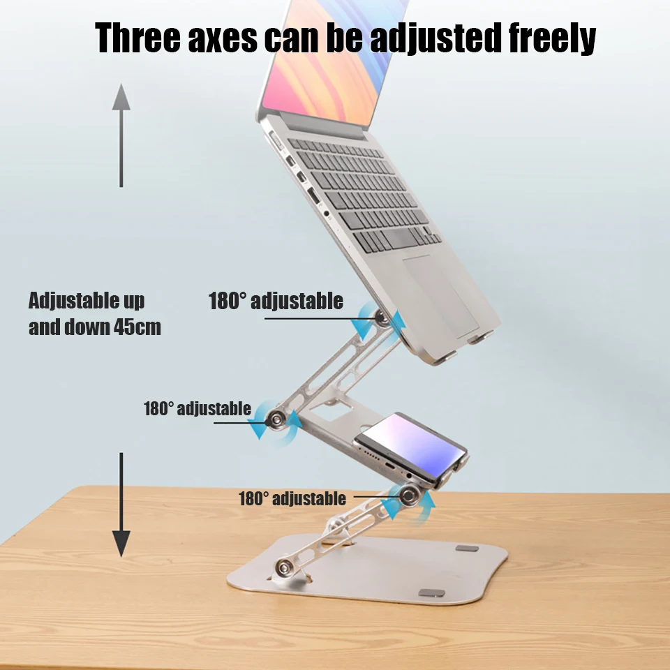Universal Metal Suporte Dobrável Laptop Riser Portátil Suporte Tablet Suporte Notebook Macbook Air Pro Computador Ipad - Imagem 5