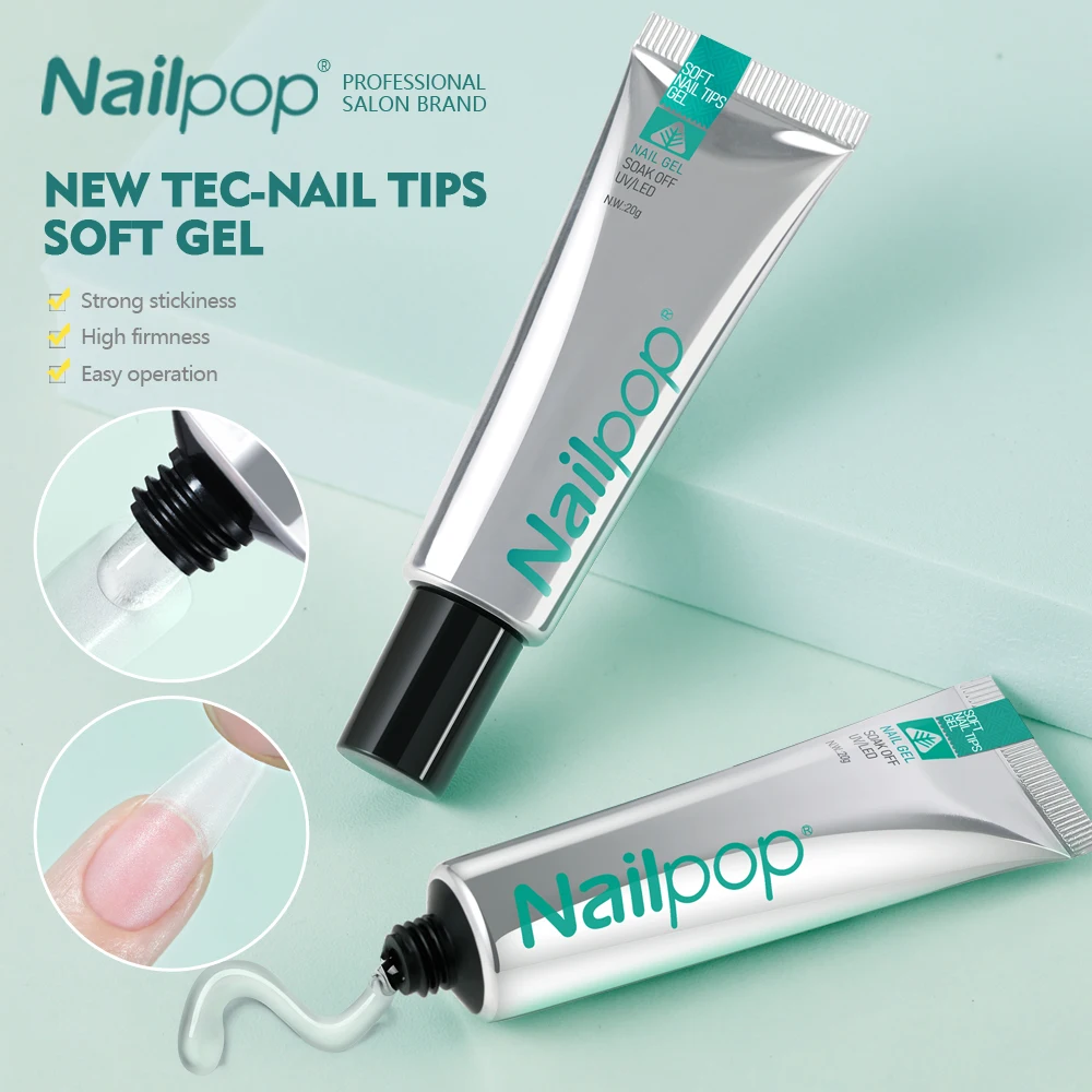 Nailpop ProGel adhesivo para uñas postizas, pegamento suave para uñas